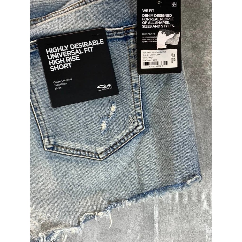 Silver Jeans Co. Women's Indigo High-Rise Distressed Highly Desirable Short SZ29 - Picture 7 of 11